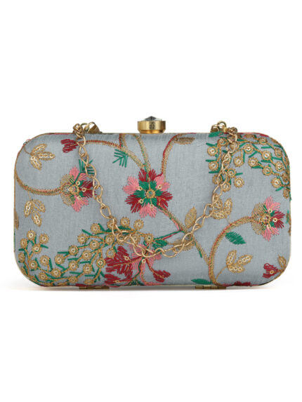 Blue & Red Embroidered Box Clutches For Girls and womens