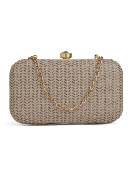 Peach Embroidered Box Clutches For Girls and womens