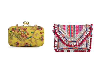 Combo Of Boho Bag And Yellow & Pink Embroidered Box Clutches For Girls and womens