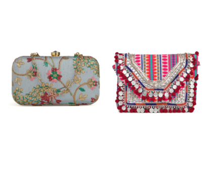 Combo Of Boho Bag And Blue & Red Embroidered Box Clutches For Girls and womens