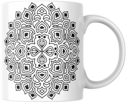Mandala Printed Ceramic Mug | Coffee Mug | Tea Mug | Milk Mug | Designer Mug | 330 ml, Microwave & Dishwasher Safe | Mug for Kids | Mug for Friend, Birthday Gift