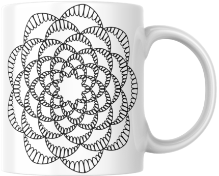Mandala Printed Ceramic Mug | Coffee Mug | Tea Mug | Milk Mug | Designer Mug | 330 ml, Microwave & Dishwasher Safe | Mug for Kids | Mug for Friend, Birthday Gift