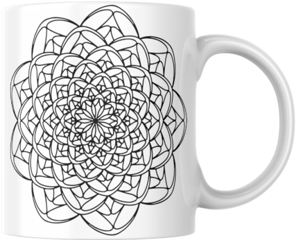Mandala Printed Ceramic Mug | Coffee Mug | Tea Mug | Milk Mug | Designer Mug | 330 ml, Microwave & Dishwasher Safe | Mug for Kids | Mug for Friend, Birthday Gift