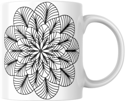 Mandala Printed Ceramic Mug | Coffee Mug | Tea Mug | Milk Mug | Designer Mug | 330 ml, Microwave & Dishwasher Safe | Mug for Kids | Mug for Friend, Birthday Gift