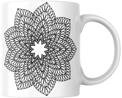 Mandala Printed Ceramic Mug | Coffee Mug | Tea Mug | Milk Mug | Designer Mug | 330 ml, Microwave & Dishwasher Safe | Mug for Kids | Mug for Friend, Birthday Gift