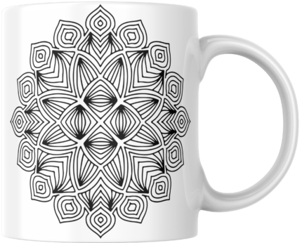 Mandala Printed Ceramic Mug | Coffee Mug | Tea Mug | Milk Mug | Designer Mug | 330 ml, Microwave & Dishwasher Safe | Mug for Kids | Mug for Friend, Birthday Gift