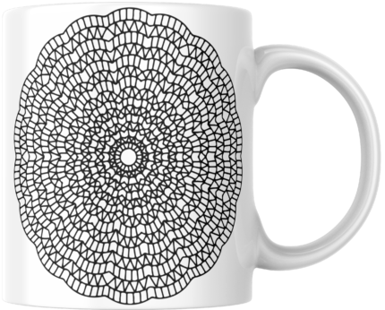 Mandala Printed Ceramic Mug | Coffee Mug | Tea Mug | Milk Mug | Designer Mug | 330 ml, Microwave & Dishwasher Safe | Mug for Kids | Mug for Friend, Birthday Gift