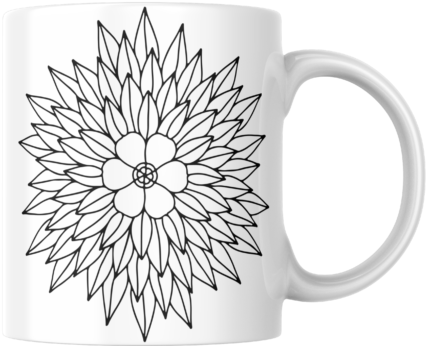 Mandala Printed Ceramic Mug | Coffee Mug | Tea Mug | Milk Mug | Designer Mug | 330 ml, Microwave & Dishwasher Safe | Mug for Kids | Mug for Friend, Birthday Gift