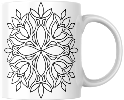 Mandala Printed Ceramic Mug | Coffee Mug | Tea Mug | Milk Mug | Designer Mug | 330 ml, Microwave & Dishwasher Safe | Mug for Kids | Mug for Friend, Birthday Gift