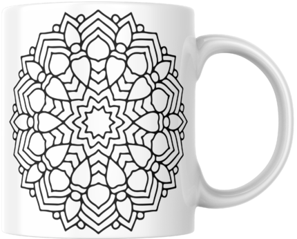 Mandala Printed Ceramic Mug | Coffee Mug | Tea Mug | Milk Mug | Designer Mug | 330 ml, Microwave & Dishwasher Safe | Mug for Kids | Mug for Friend, Birthday Gift