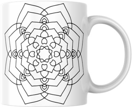 Mandala Printed Ceramic Mug | Coffee Mug | Tea Mug | Milk Mug | Designer Mug | 330 ml, Microwave & Dishwasher Safe | Mug for Kids | Mug for Friend, Birthday Gift