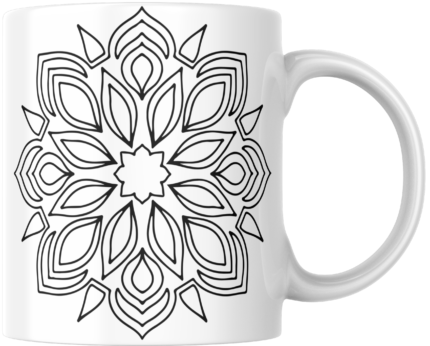 Mandala Printed Ceramic Mug | Coffee Mug | Tea Mug | Milk Mug | Designer Mug | 330 ml, Microwave & Dishwasher Safe | Mug for Kids | Mug for Friend, Birthday Gift