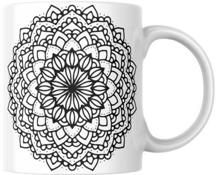 Mandala Printed Ceramic Mug | Coffee Mug | Tea Mug | Milk Mug | Designer Mug | 330 ml, Microwave & Dishwasher Safe | Mug for Kids | Mug for Friend, Birthday Gift
