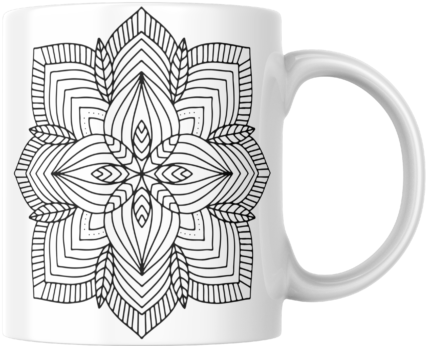 Mandala Printed Ceramic Mug | Coffee Mug | Tea Mug | Milk Mug | Designer Mug | 330 ml, Microwave & Dishwasher Safe | Mug for Kids | Mug for Friend, Birthday Gift