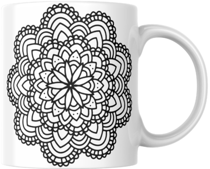 Mandala Printed Ceramic Mug | Coffee Mug | Tea Mug | Milk Mug | Designer Mug | 330 ml, Microwave & Dishwasher Safe | Mug for Kids | Mug for Friend, Birthday Gift