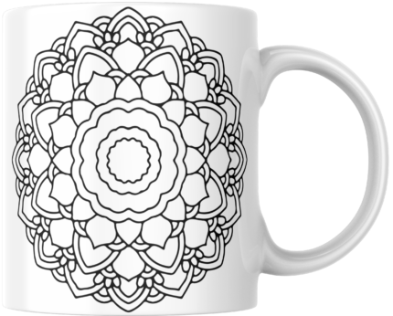 Mandala Printed Ceramic Mug | Coffee Mug | Tea Mug | Milk Mug | Designer Mug | 330 ml, Microwave & Dishwasher Safe | Mug for Kids | Mug for Friend, Birthday Gift