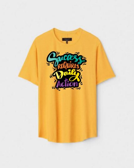 Unisex Designer Premium Quality Printed T-Shirt For Boys And Girls :: Cloth type : Cotton - Colour :: Yellow