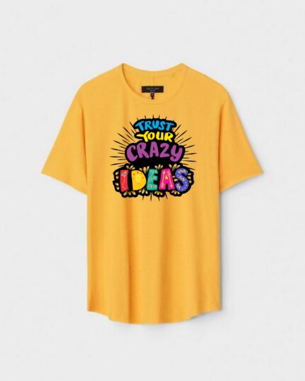 Unisex Designer Premium Quality Printed T-Shirt For Boys And Girls :: Cloth type : Cotton - Colour :: Yellow