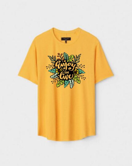 Unisex Designer Premium Quality Printed T-Shirt For Boys And Girls :: Cloth type : Cotton - Colour :: Yellow